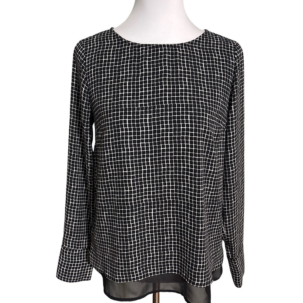 The Limited Black and White Grid Blouse